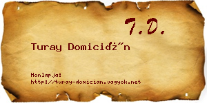 Turay Domicián névjegykártya